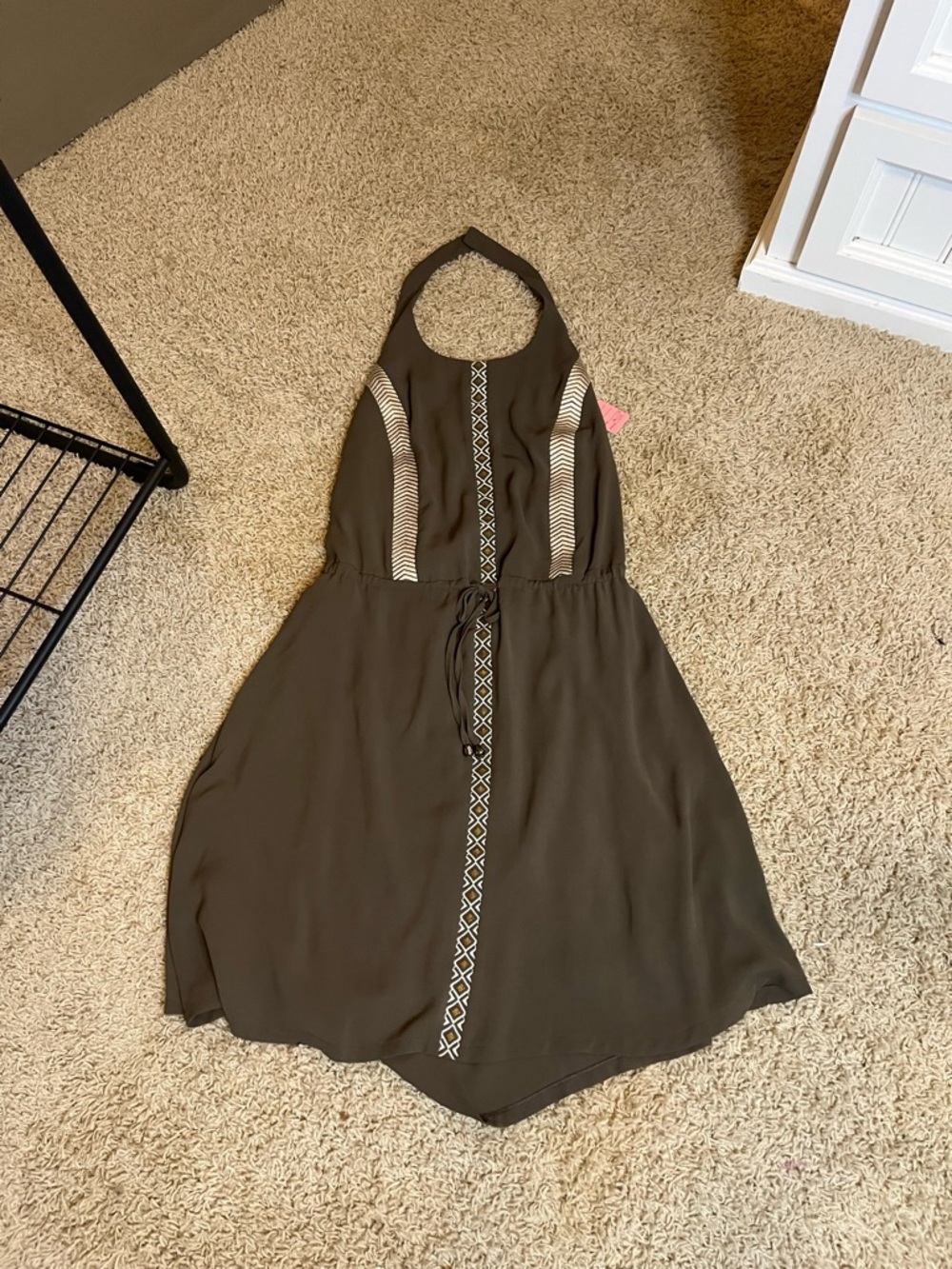 C. Luce Olive Halter Dress olive chocolate women’s large